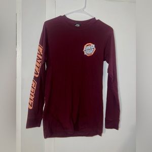 Santa Cruz Illusion Dot Maroon long sleeve size S